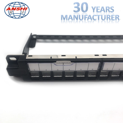 ANSHI Unloaded Rack Mount Patch Panel 24 Ports STP Shielded Toolless