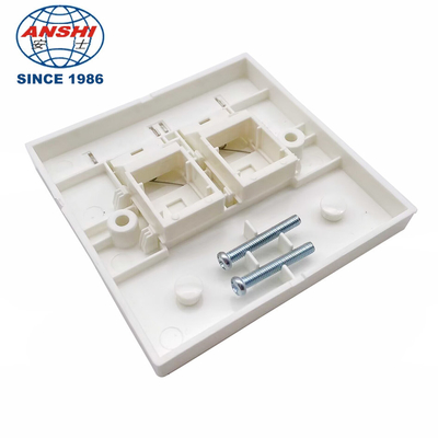 ANSHI 2 Ports Ethernet 86Type Keystone Faceplate Decoration Wall Plate