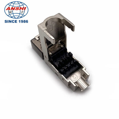 ANSHI RJ45 CAT7 FTP Unshielded STP Shield Modular Plug Grey RJ45 Tolless Shielded Connector