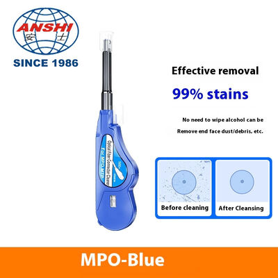 One Press One Click Fiber End Face Cleaner, Fast Wipe Tool for MPO/MTP Connector, Flange Optical Patch Cord MPO Fiber Connector Cleaner