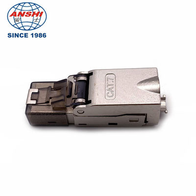 ANSHI RJ45 CAT7 FTP Unshielded STP Shield Modular Plug Grey RJ45 Tolless Shielded Connector