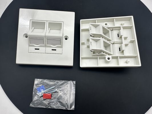 ANSHI LJ6C Британский стиль Snap-In 2 портовой фасадной пластины RJ45 Рама 86 * 86MM