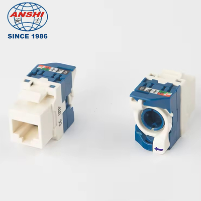 Бесинструментальный и вращающийся RJ45 Keystone Jack с вращением на 180 градусов для кабелей CAT6 и высокоскоростных данных