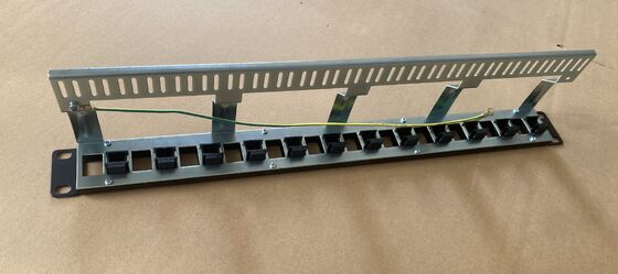 ANSHI 19 Inch 1U Height 24 Ports STP Shielded Rack Mount Patch Panel for Networking