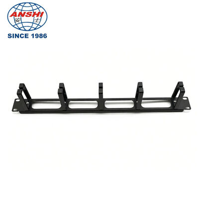 1U Высота 19-дюймовый монтируемый в стойку горизонтальный кабельный менеджер с 5 кольцами для управления сетевыми кабелями