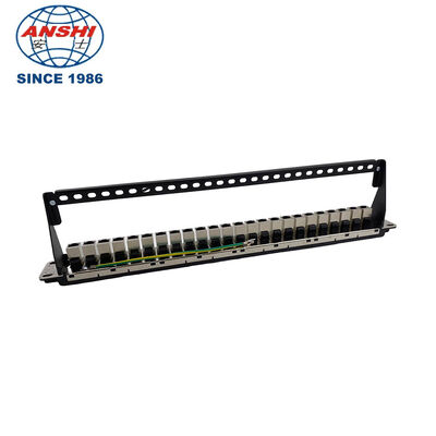 CAT5E CAT6 19-inch 24-Port Fully Shielded Patch Panel Equipped with Shielded Straight Through RJ45 Modules