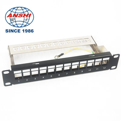 19 Inch 32 Port Empty STP FTP Shielded RJ45 Patch Panel CAT5E CAT6 Rack Mount Network Distribution Panel
