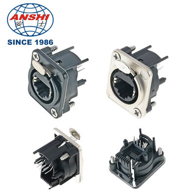 Диапазон D-Type Panel Mount Audio XLR Socket RJ45 Ethernet Network Interface Combined Connector для панели оборудования